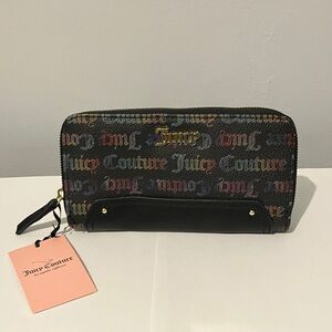 Juicy Couture Black and Multicolor Logo Leather Wallet. New with tag $55